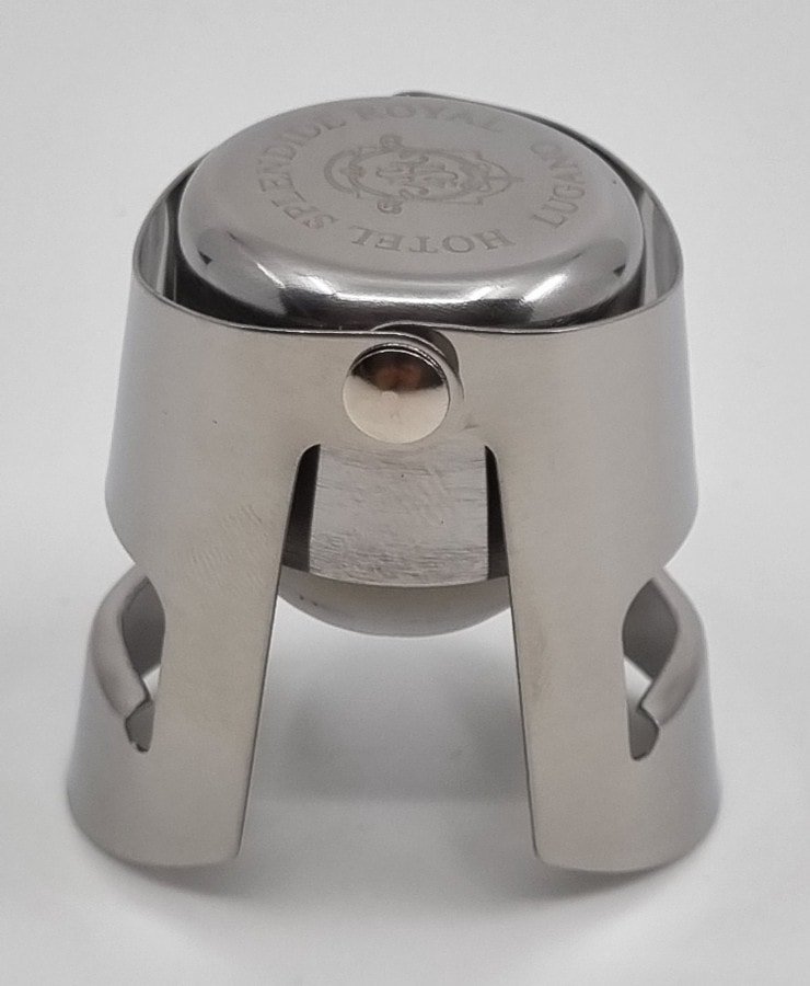 Tappo per bottiglia champagne con incisione del logo a laser
